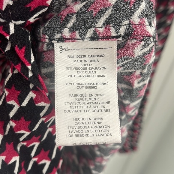 EQUIPMENT FEMME - LUIS BLOUSE STAR in red black white long sleeve + Tie Size SP - Picture 7 of 9